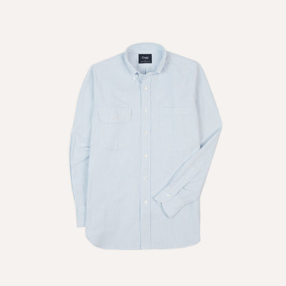 Oxford Cloth Long Point Collar Work Shirt in Blue