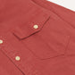 Cotton Long Point Collar Work Shirt in Red