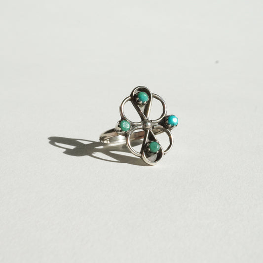 Vintage Petit Point Turquoise Ring