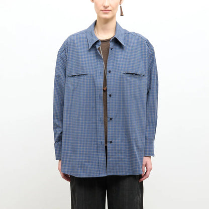 Japanese Organic Mini Check Cotton Phoebe Shirt