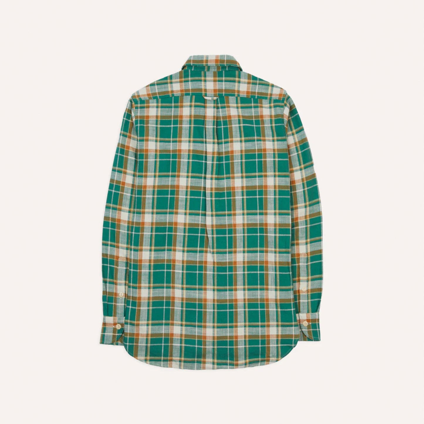 Checked Slub Cotton Work Shirt in Green