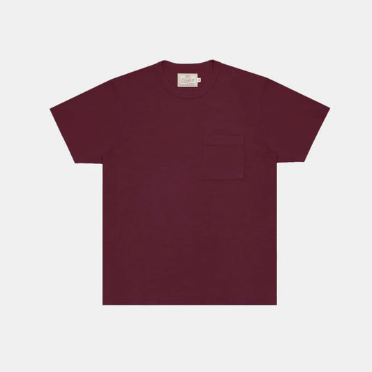 Heavy Duty S/S Pocket Tee in Burgundy