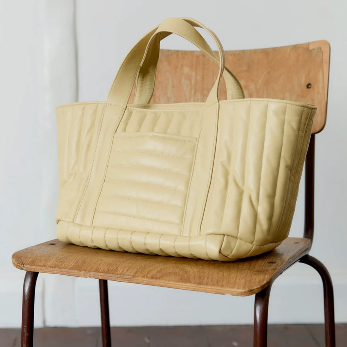 Quilted Napa Mini Tote in Butter
