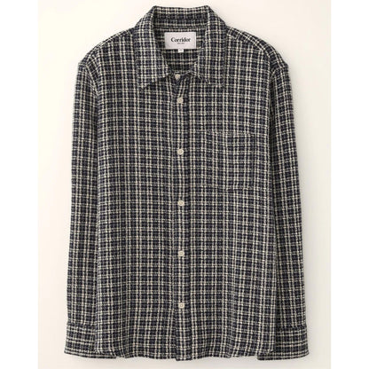 Reverse Weave Snow Check L/S in Blue
