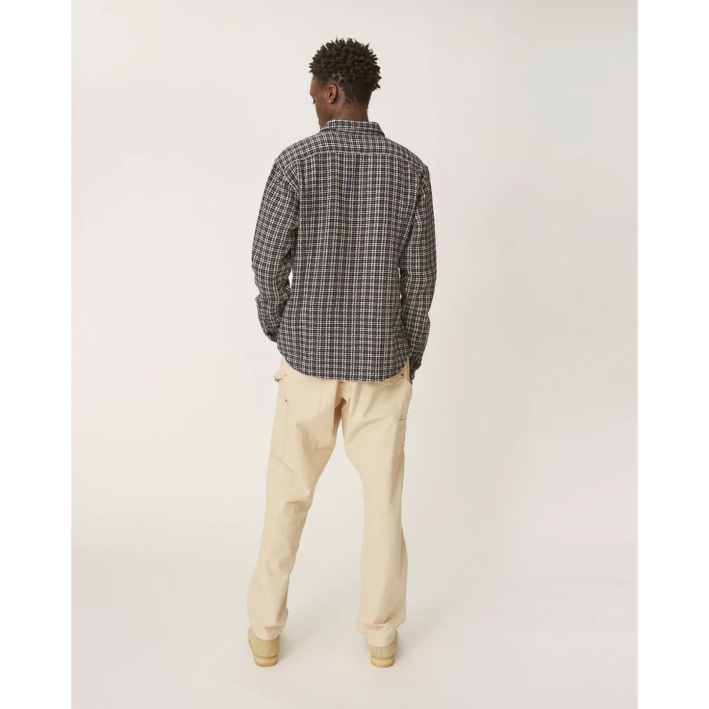 Reverse Weave Snow Check L/S in Blue