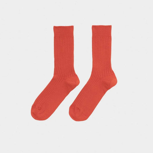 Rib Over Ankle Sock in Bill Red