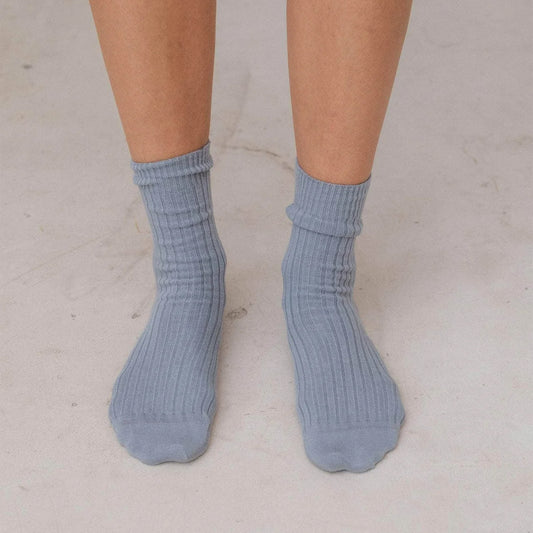 Rib Over Ankle Sock in Simon Grey