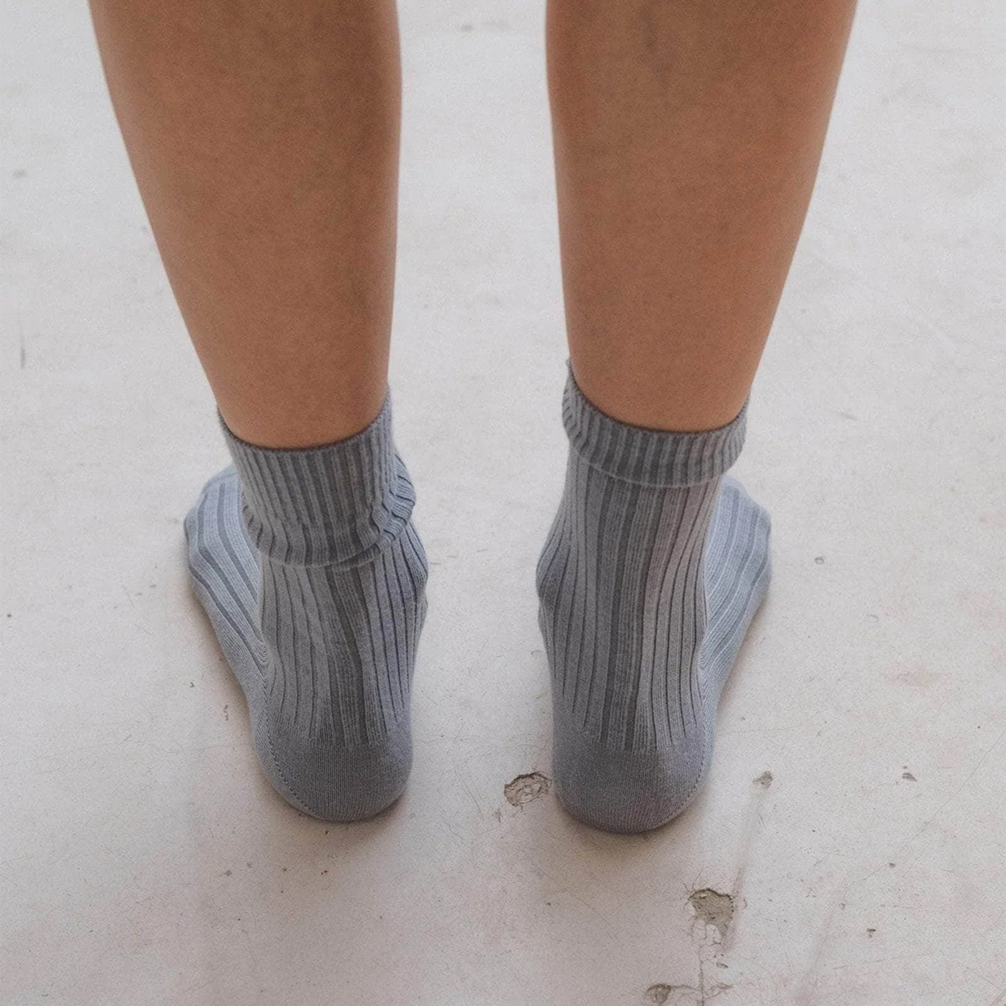 Rib Over Ankle Sock in Simon Grey