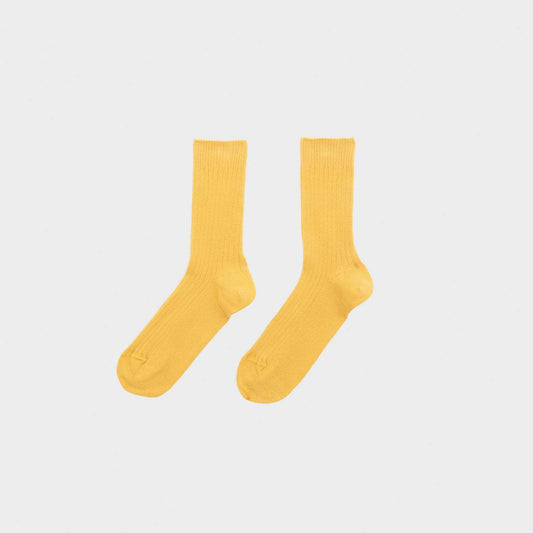 Rib Over Ankle Sock in Dacty Yellow
