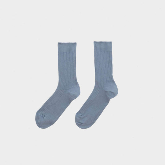 Rib Over Ankle Sock in Korai Blue