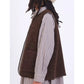 River Portuguese Long Hair Wool Vest in Chocolate