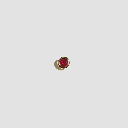 Ruby Bezel Stud