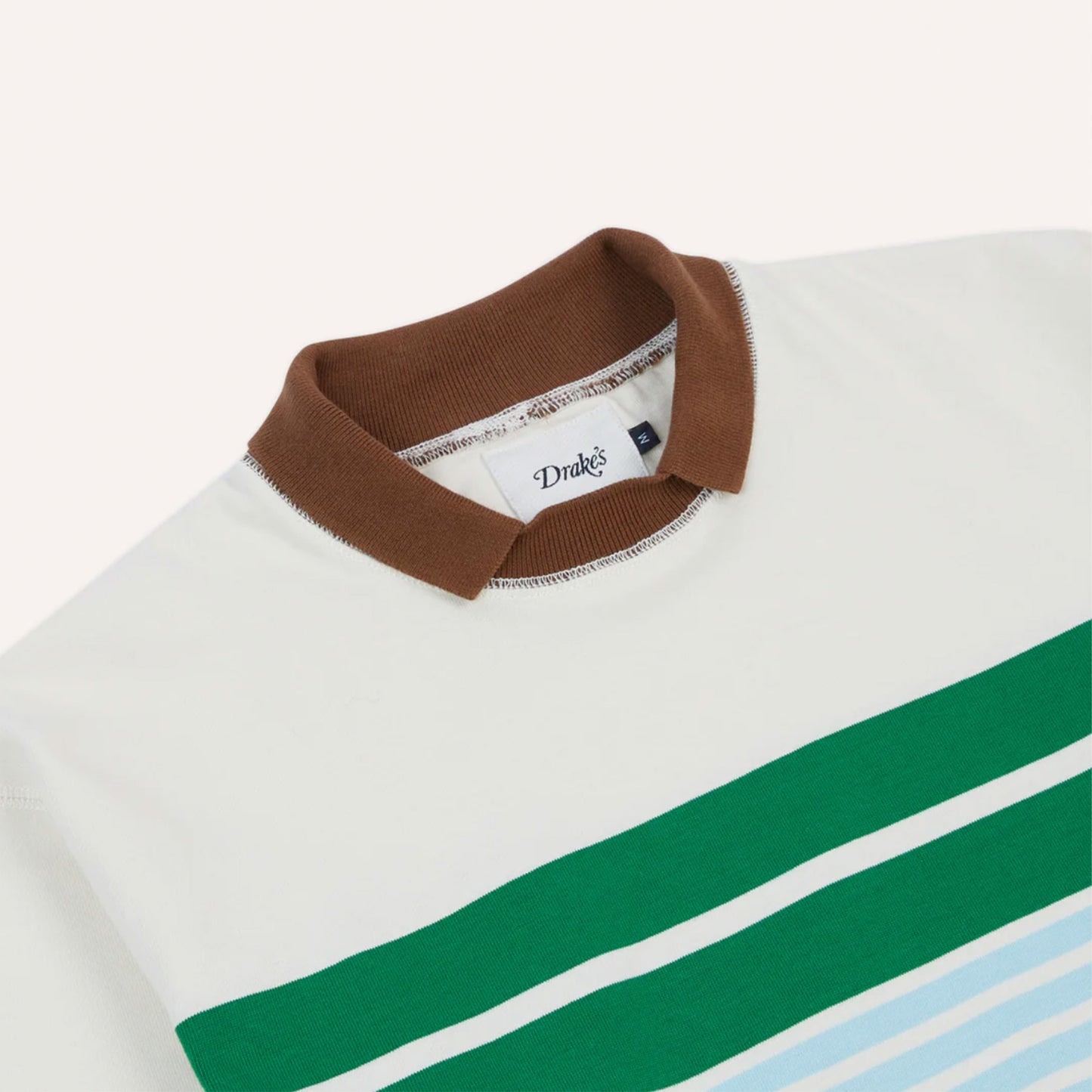 Mock Neck LS Centre Stripe Rugby Shirt