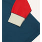 Colourblock Cotton Rugby Shirt in Navy, Red, Yellow and Green