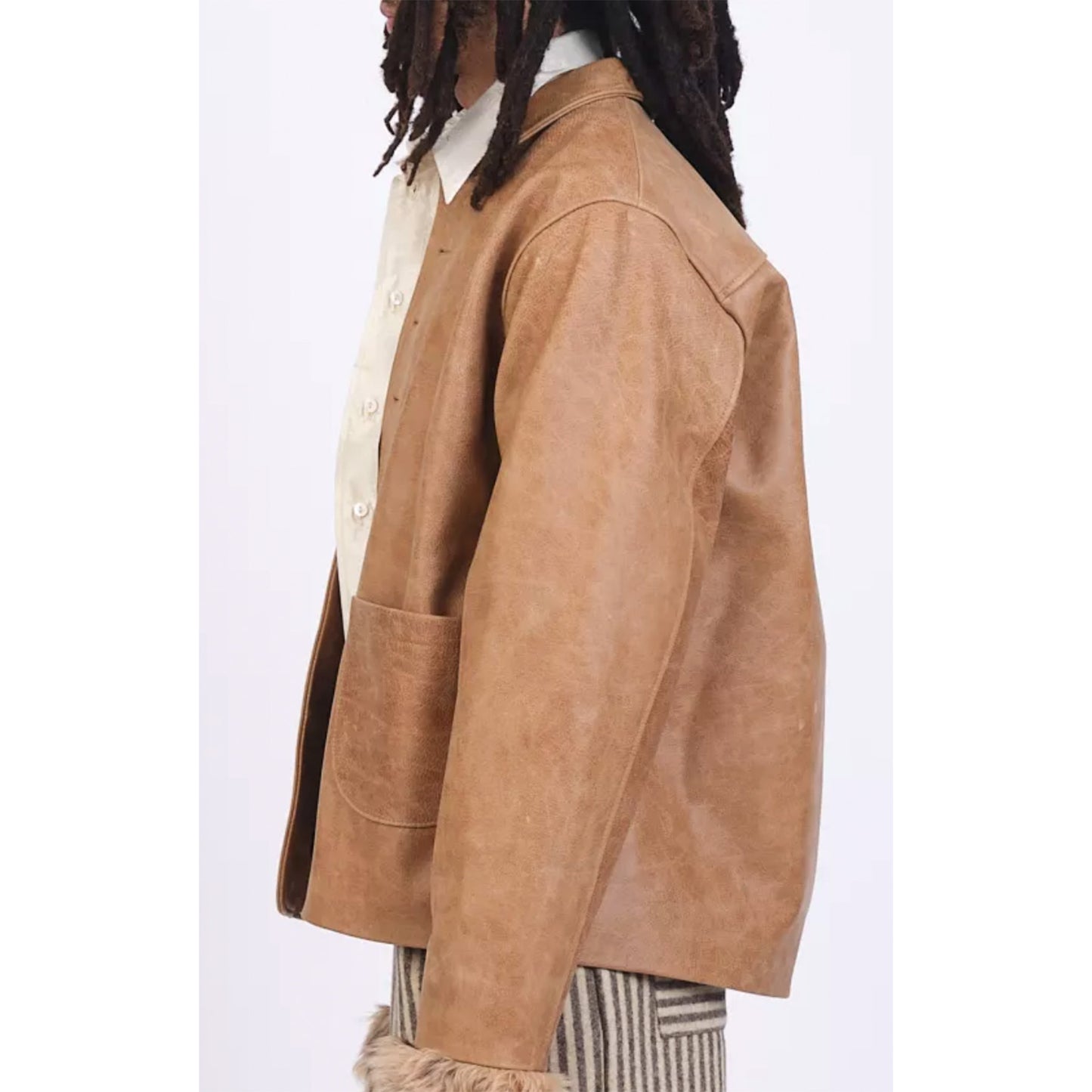 Sandy Cowhide Leather Jacket