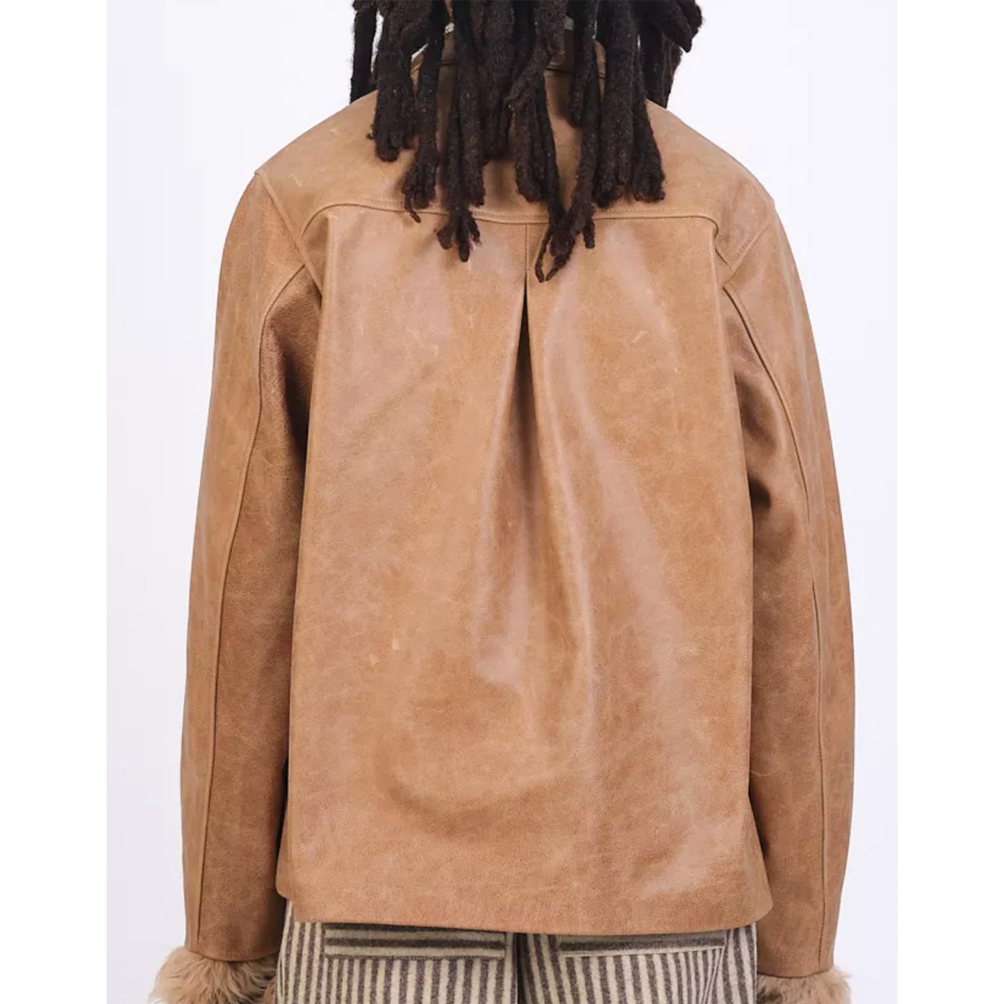 Sandy Cowhide Leather Jacket