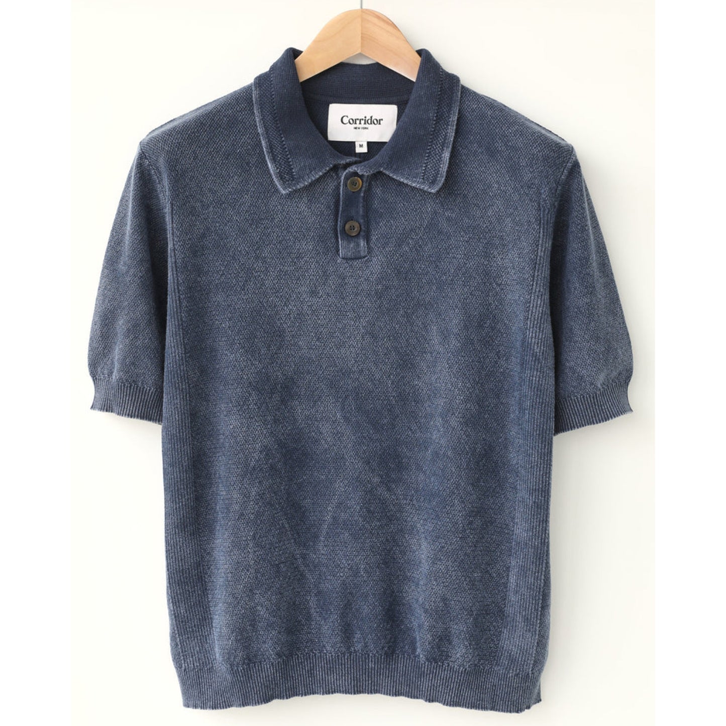 Rice Stitch Polo in Midnight
