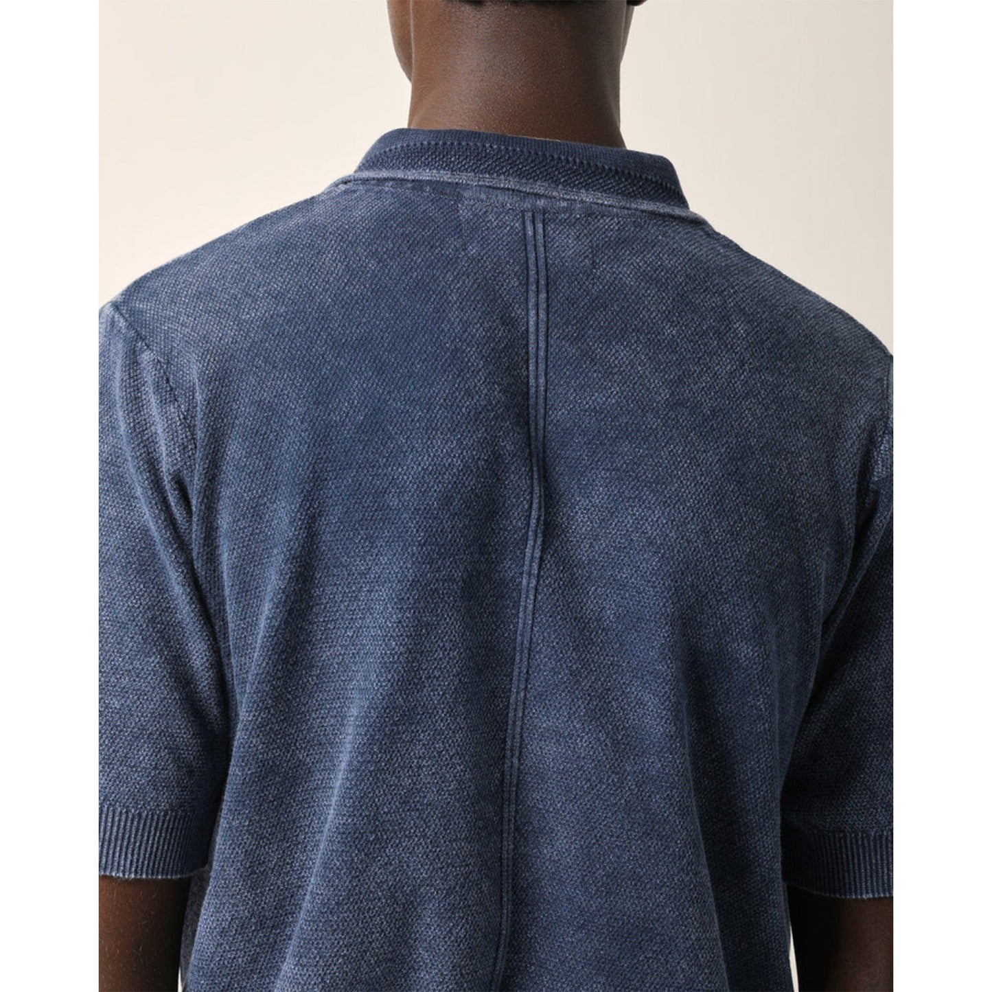 Rice Stitch Polo in Midnight