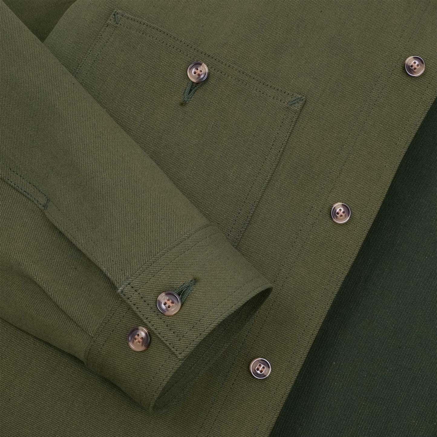 Selvedge Overshirt in Olive Denim