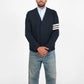 Slouchy Cardigan in Dk Navy/Off White