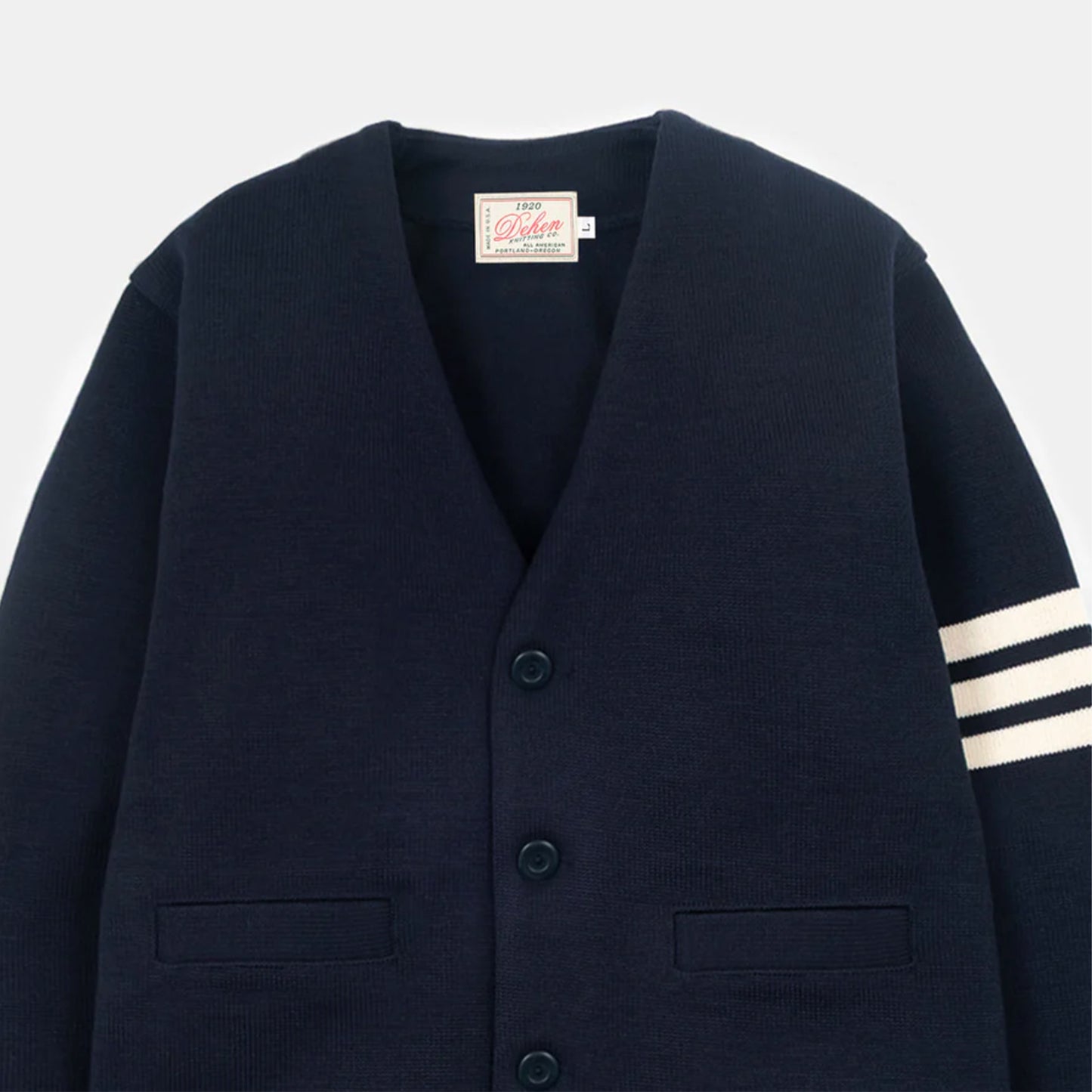 Slouchy Cardigan in Dk Navy/Off White