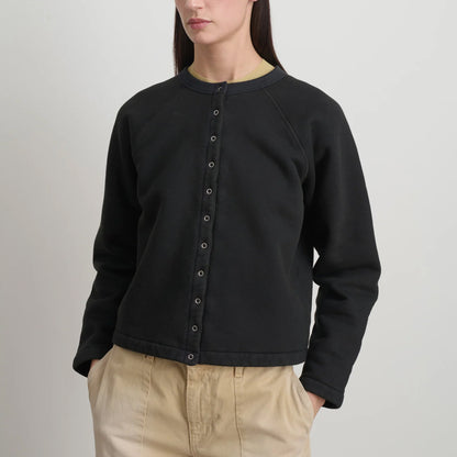 Snap Cardigan in Faded Black Overdye