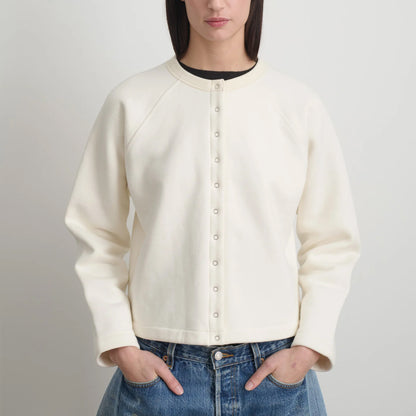 Snap Cardigan in Oyster Overdye