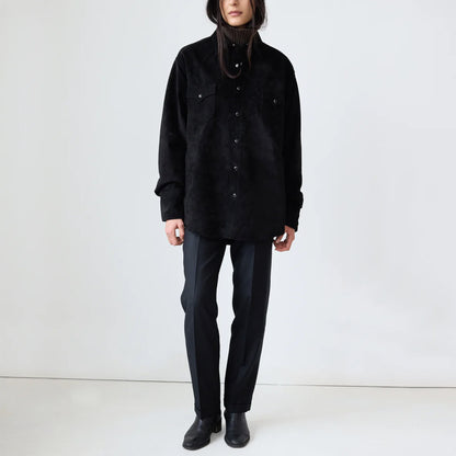 Suede Western Shirt in Black