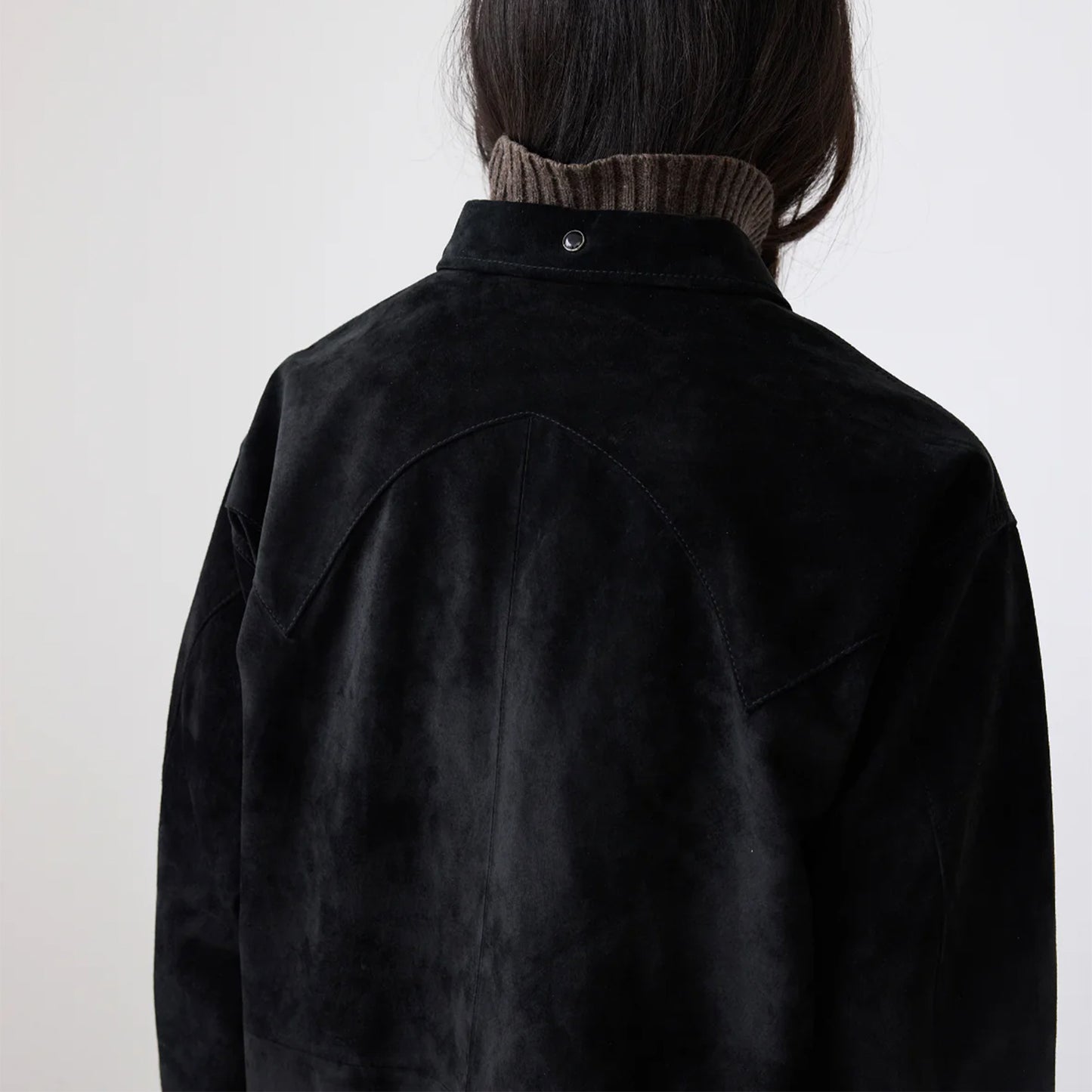 Suede Western Shirt in Black