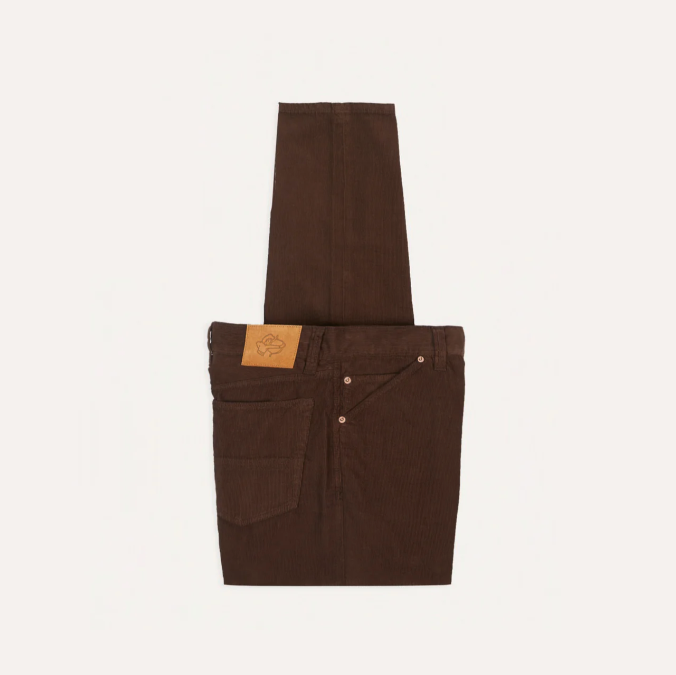 Japanese Selvedge Needlecord Five-Pocket Trousers in Brown