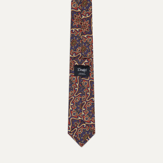 Multi Pattern Tie in Purple & Orange