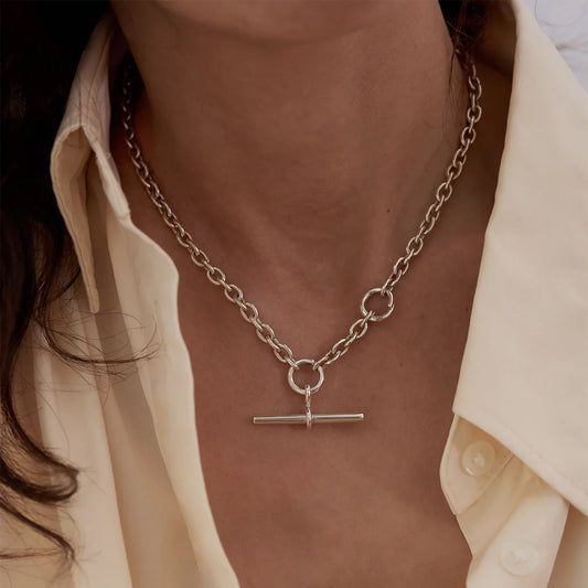 Two Moons Necklace in Silver