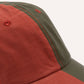 Two-Tone Ripstop Cotton Baseball Cap in Olive and Red