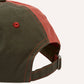 Two-Tone Ripstop Cotton Baseball Cap in Olive and Red