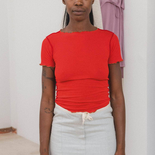 Vein Tee Shirt in My Red