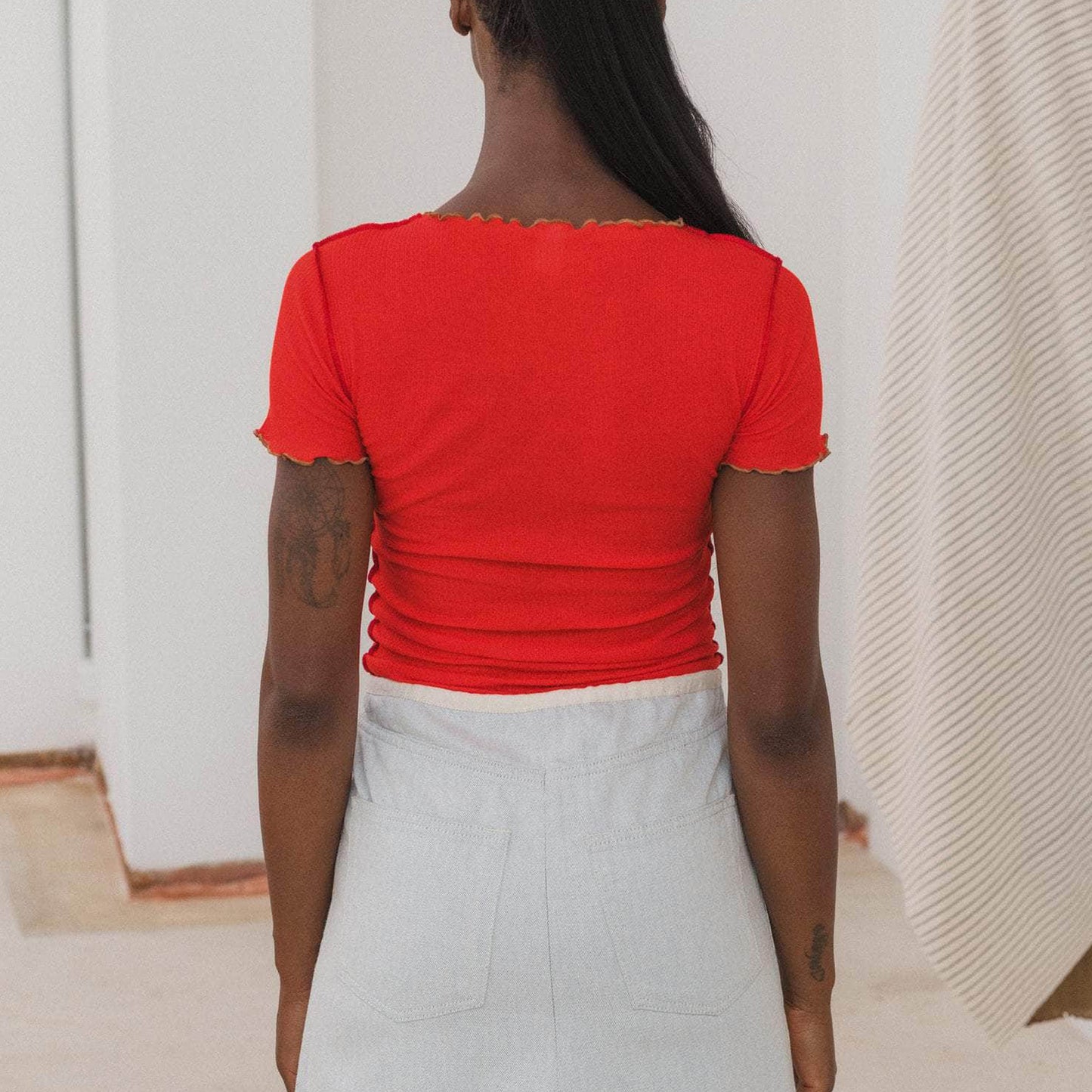 Vein Tee Shirt in My Red