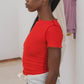 Vein Tee Shirt in My Red