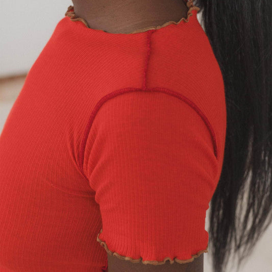 Vein Tee Shirt in My Red