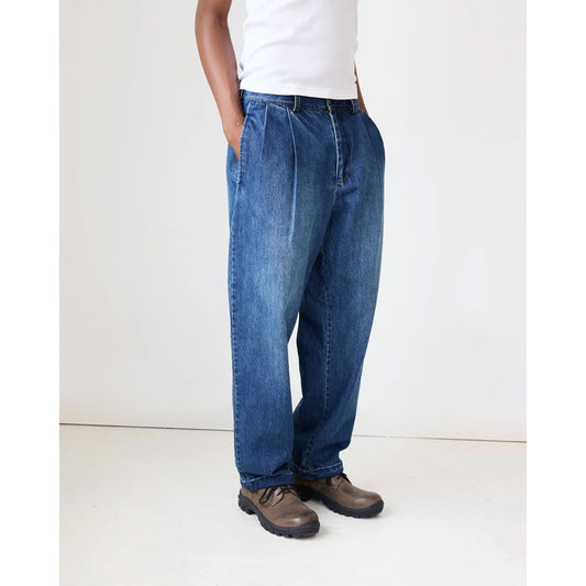 Washed Pleated Denim