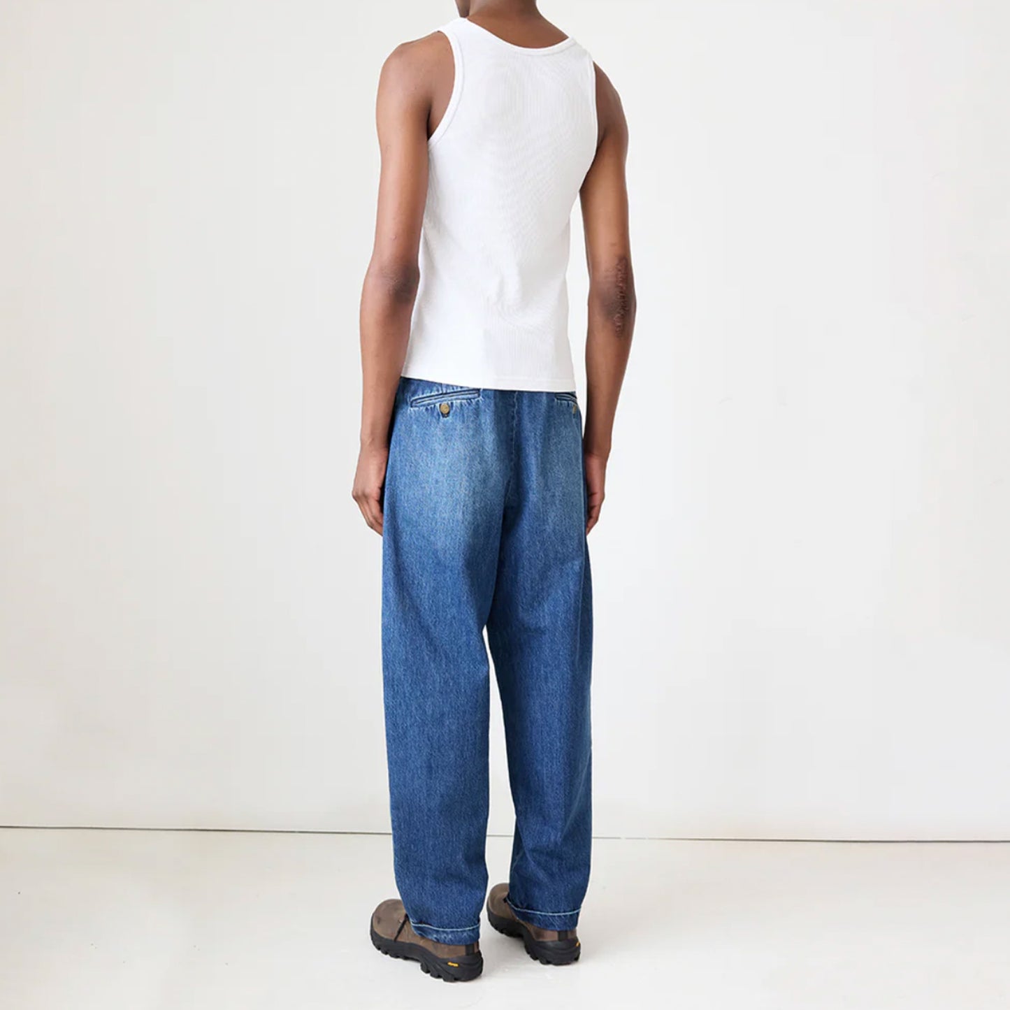 Washed Pleated Denim