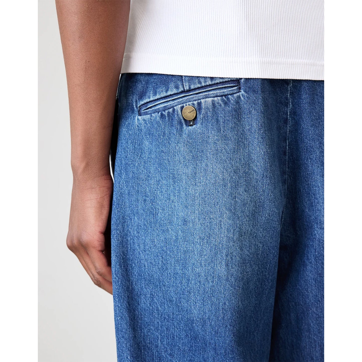 Washed Pleated Denim