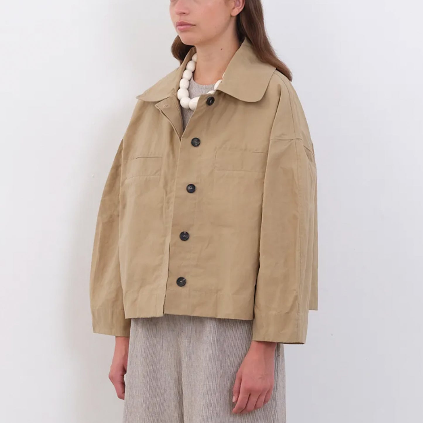 British Dry Oilskin Wesley Jacket in Beige