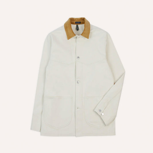 Denim Western Chore Jacket in Ecru