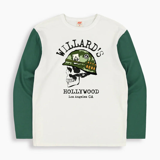 Willard's Baseball Tee in White/Green