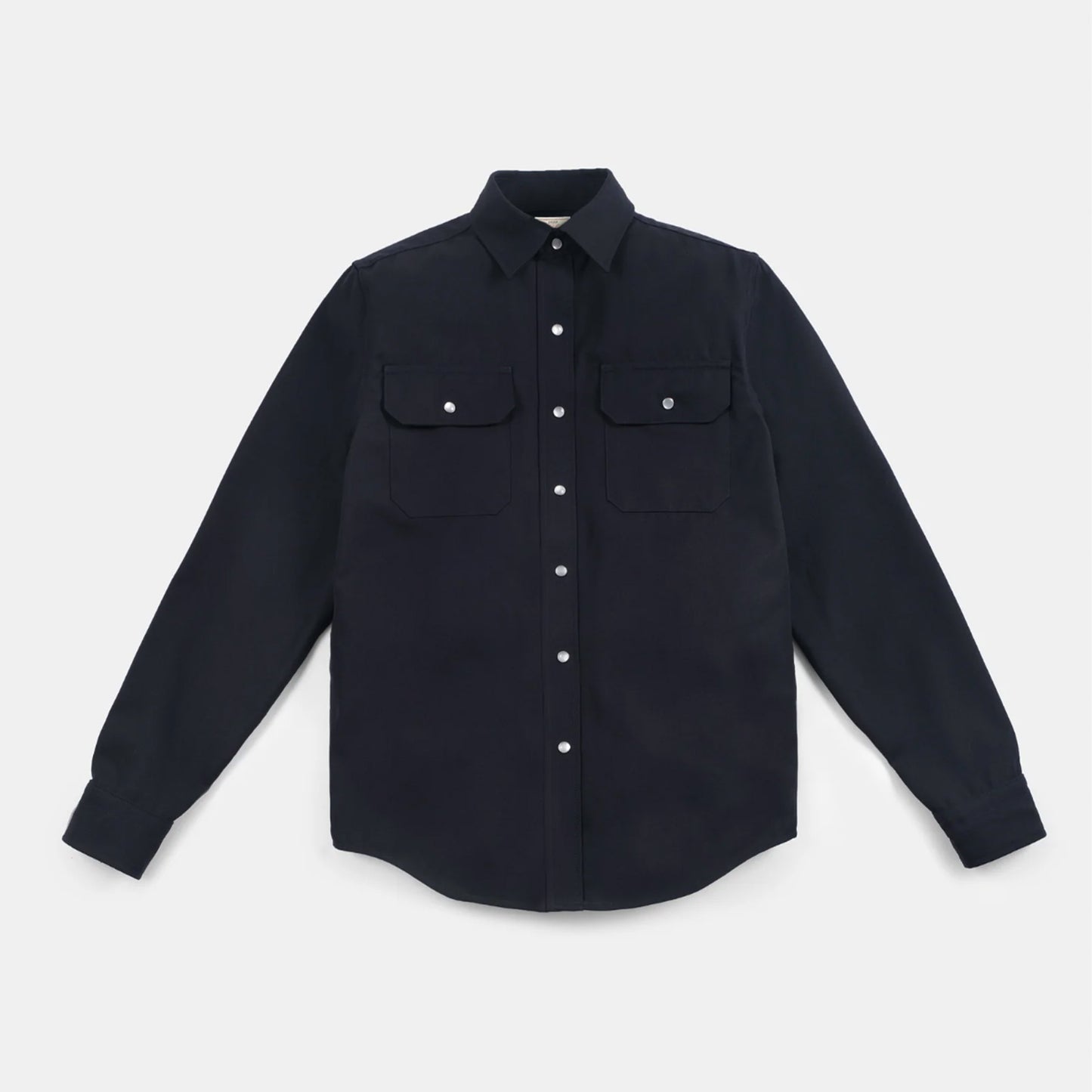 Drover Gaberdine Western Shirt in Navy