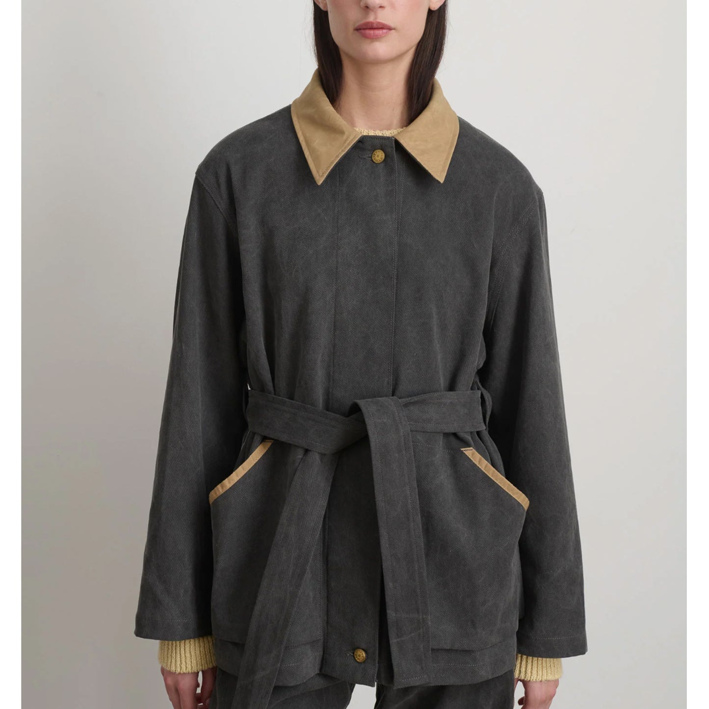 Workwear Jacket in Washed Black