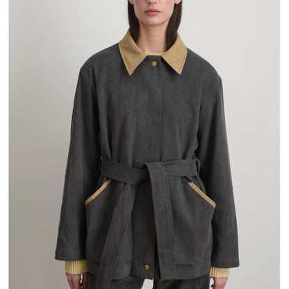 Workwear Jacket in Washed Black