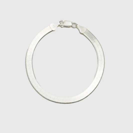 XL Sterling Silver Herringbone Bracelet