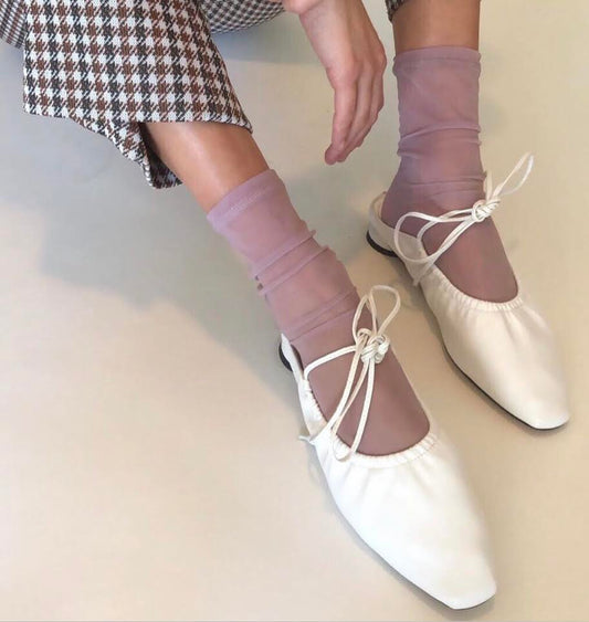 Mesh Socks in Solid Lavender
